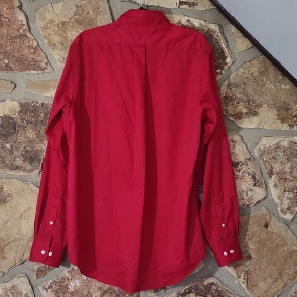 Chaps Classic Fit Twill Red Long Sleeve Button Down Shirt Sz 16-16.5 36-37 - Picture 5 of 9